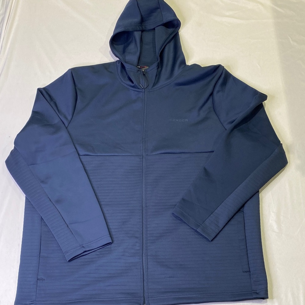 NWOT Spyder Men's Blue Full-Zip Hooded Jacket